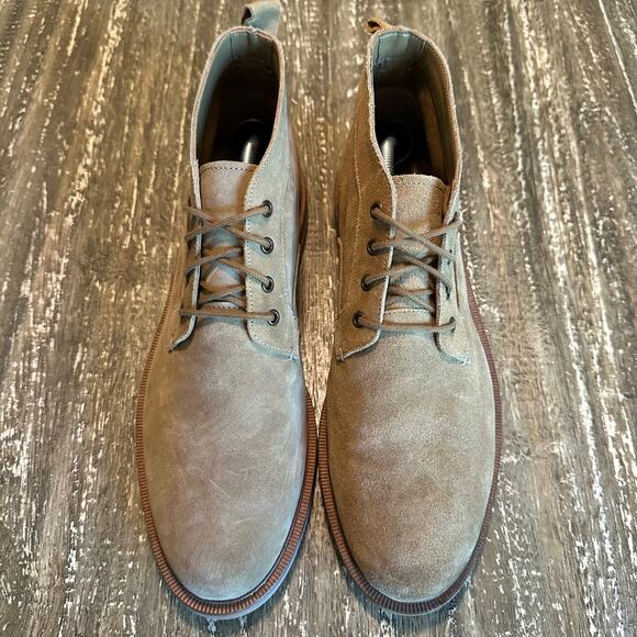 NWOB Clarks Foxwell Mid Leather Suede Boots Dark Sand Men’s Size 10M main image 6